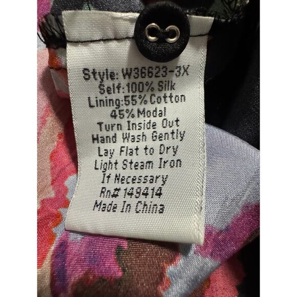 Johnny Was Workshop Calanthe Tiered Flounce Dress – 100% Silk – Size 3X - Picture 7 of 7